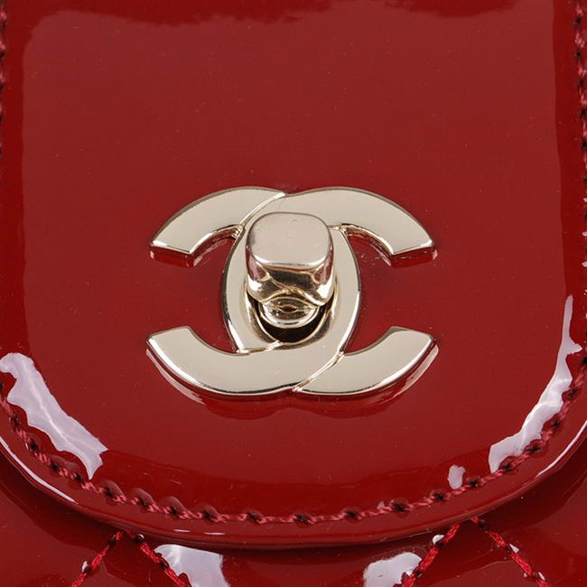 Fake Chanel Patent Leather Cluth Bag A30124 Red On Sale - Click Image to Close